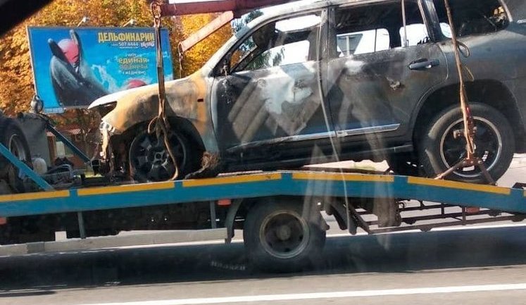 Білоруський спротив спалив машину голови Комітету судових експертиз у Мінську. ФОТО