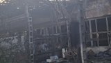 Destroyed warehouse in Lviv