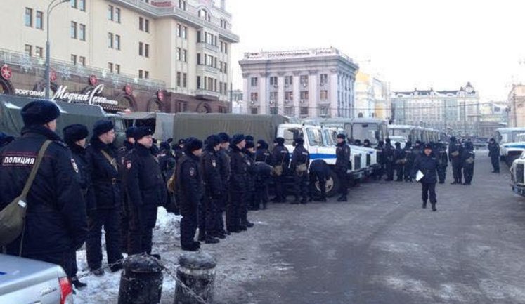 Security measures increased in Moscow's downtown due to fear of people's protests after Navalny verdict announcement. PHOTOS