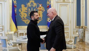 Володимир Зеленський і Сорен Геле під час зустрічі у Києві