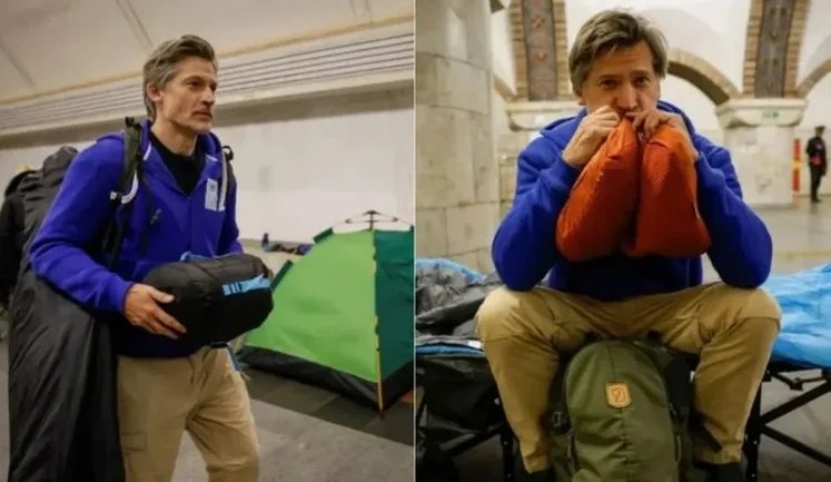 "Game of Thrones" actor Nikolaj Coster-Waldau arrives in Kyiv: spends night in metro shelter. VIDEO&PHOTOS