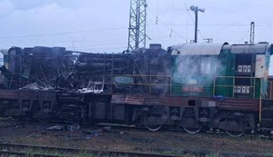 Russians struck locomotive in Kharkiv region during night. PHOTO