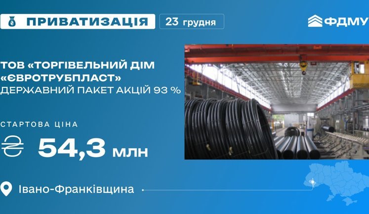 Фонд держмайна повторно виставив на продаж "Євротрубпласт", конфіскований у російських власників