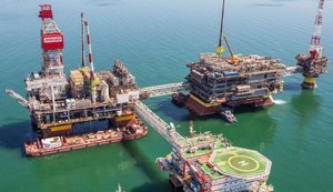 Russian Federation platforms in the Caspian Sea