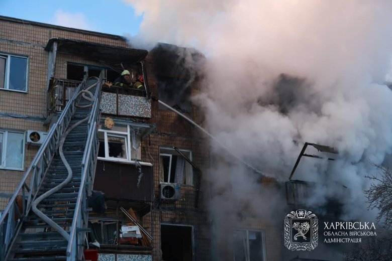 Russians struck a residential building in Kharkiv on February 3