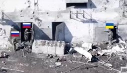 украинский воин уничтожает оккупантов