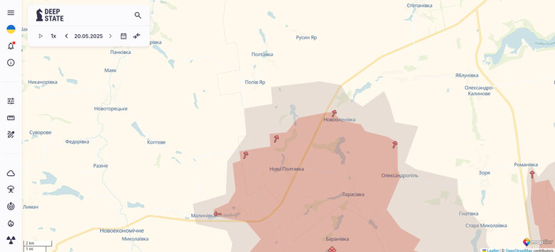 Нова Полтавка карта