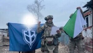 "Сибирский батальон" и РДК подняли свои знамена в с. Козинка Белгородской области: "Вскоре - во всех городах и селах". ФОТО