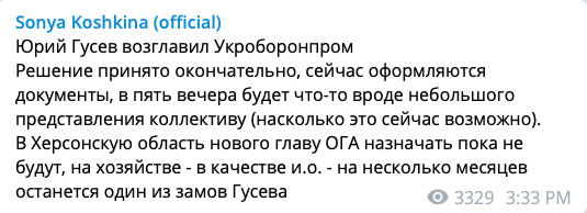 Гусев возглавил Укроборонпром, - журналистка 01