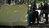 В Донецке акции протеста стали круглосуточными: у Пенсионного фонда разбили палатки. ФОТОрепортаж