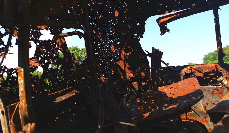 Russian military equipment, burned in battles in south of Ukraine, was brought to Odesa. VIDEO&PHOTOS