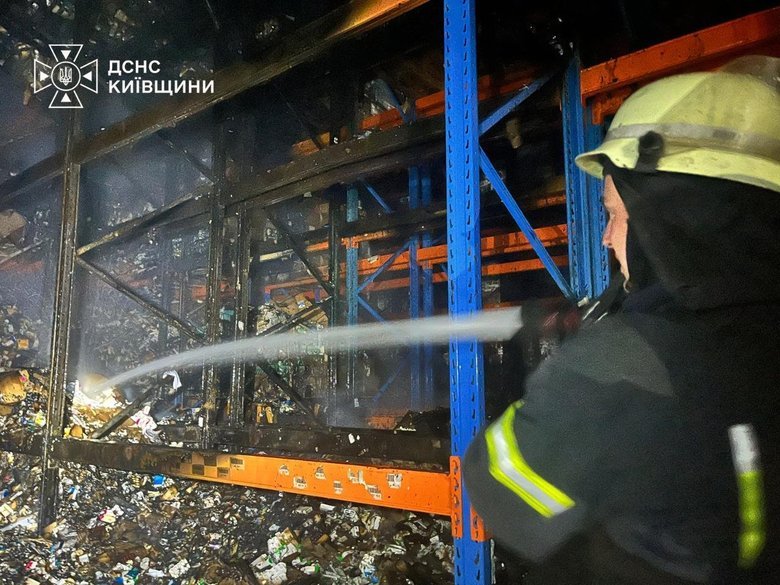Shelling of warehouses in the Boryspil district