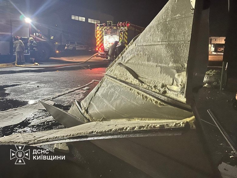 Shelling of warehouses in the Boryspil district
