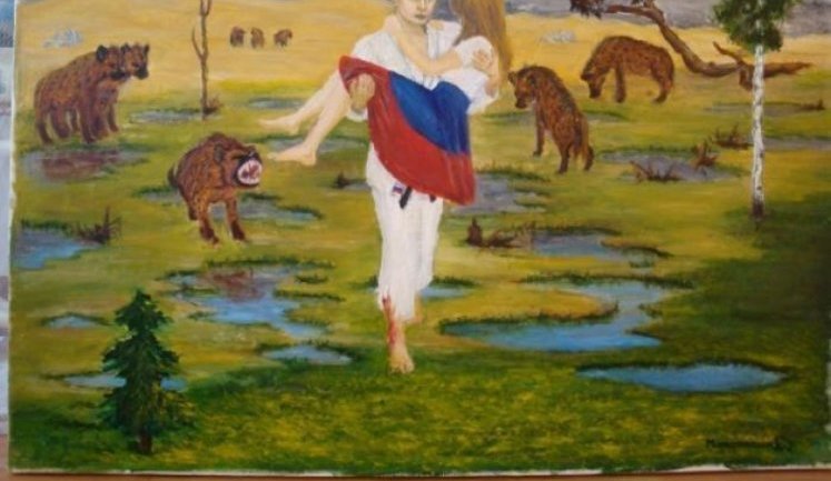 Картина "Путин спасает Россию" порвала интернет. ФОТО