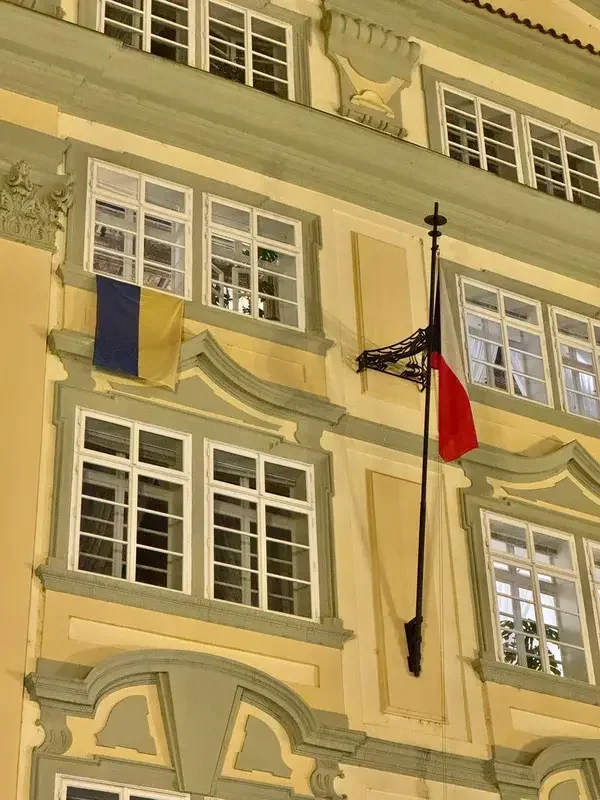 In the Czech Republic, MPs hung three Ukrainian flags after the speaker's decision
