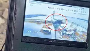 Kamikaze drone destroys Russian visual surveillance complex "Murom-M" on Kakhovka HPP dam. ВIДЕО