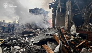 Fires caused by Russian attack on Kyiv region have been extinguished. Debris removal continues. PHOTOS