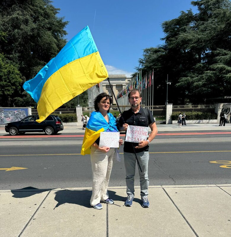 Протест против визита Матвиенко и делегации РФ в Швейцарию