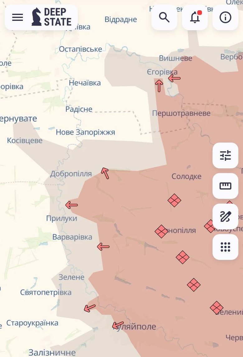 просування ворога на Запоріжжі