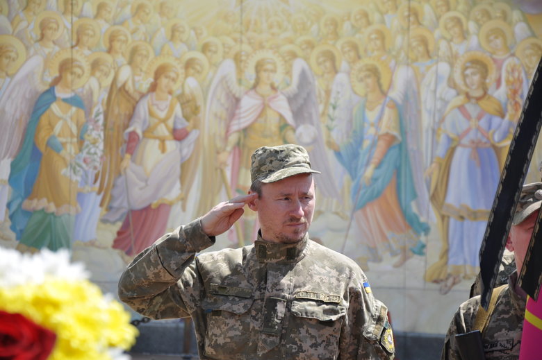 Farewell to cyborg paratrooper of 95th Brigade Ruslan Borovik, who died in battles with Russian occupiers in east, said goodbye in Kyiv 09