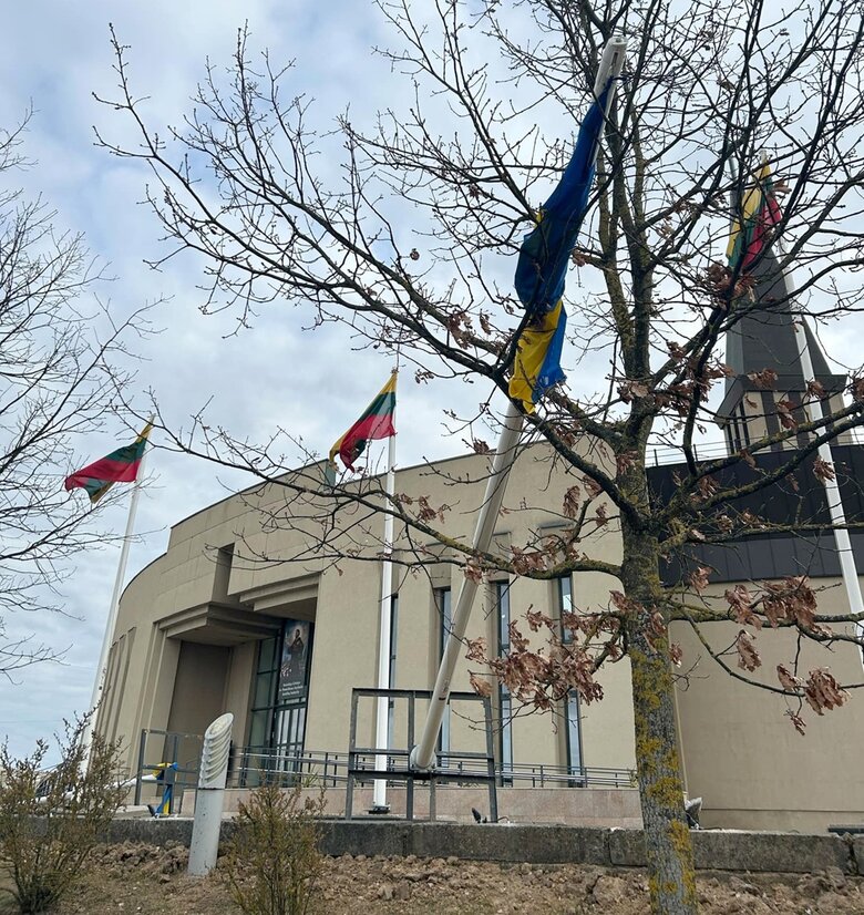 Флаги Украины повалили вандалы в Литве