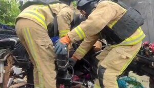 Rescuers unblocked bodies of passengers of regular bus that was hit by enemy in Bilopillia. VIDEO+PHOTOS
