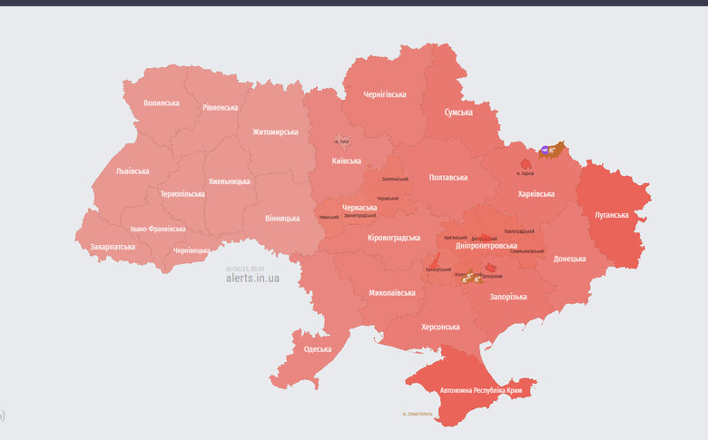 Air raid alert map