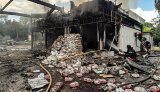 Strike on a petrol station in Izium