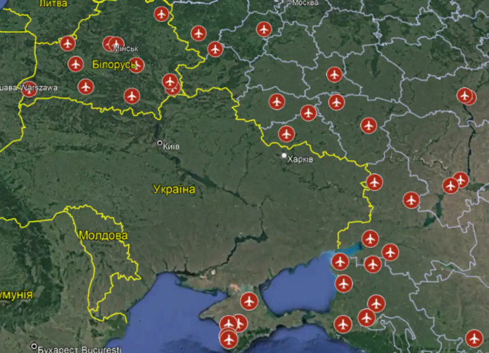 Росія використовує для атак на Україну близько 40 аеродромів у РФ, Білорусі і окупованому Криму, - ЗМІ 09