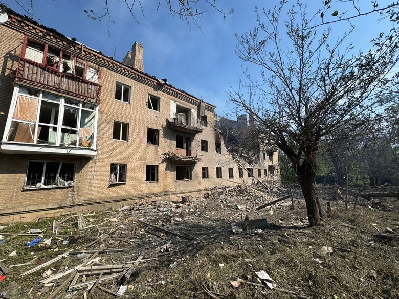 Russian air strikes on Kostiantynivka on 14 July