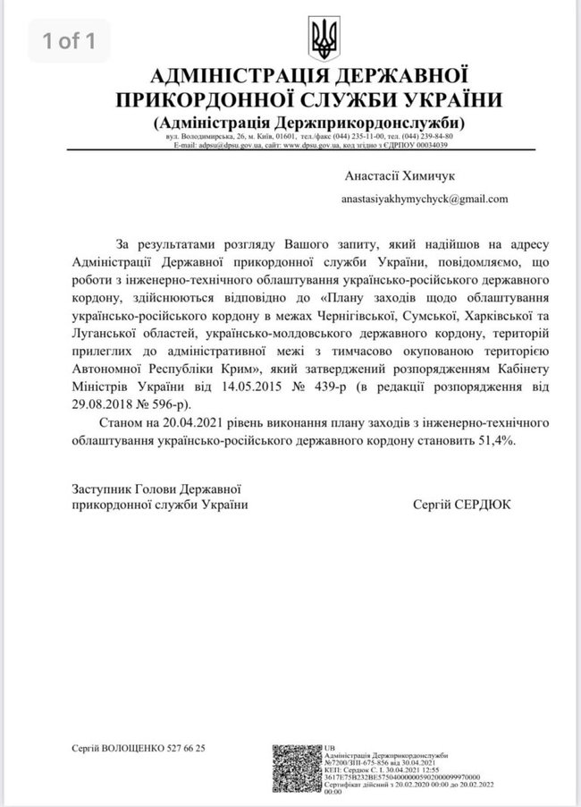 Проєкт Стіна готовий на 51,4%, - Держприкордонслужба 01