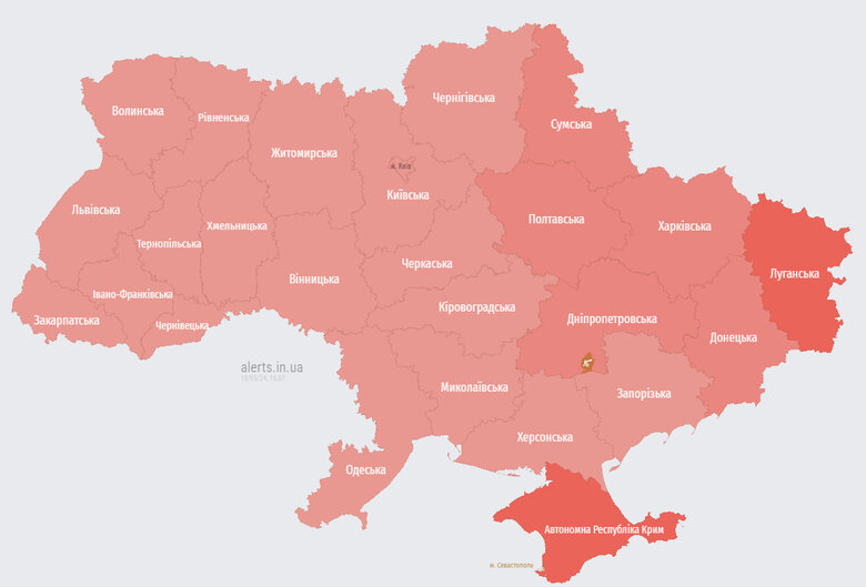 карта тривог