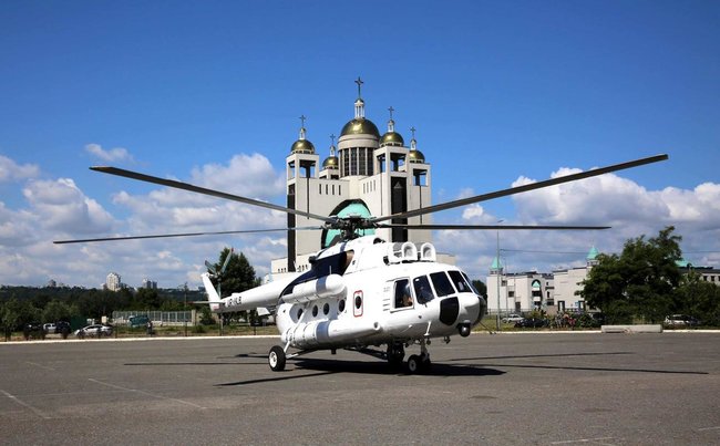Авиакомпания Украинские вертолёты представила на выставке Авіасвіт XXI модернизированный вертолет Ми-8МТВ-1 03