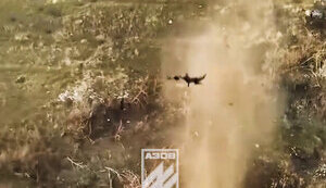 Occupier soared ten meters into air after drone drop in Toretsk direction. VIDEO