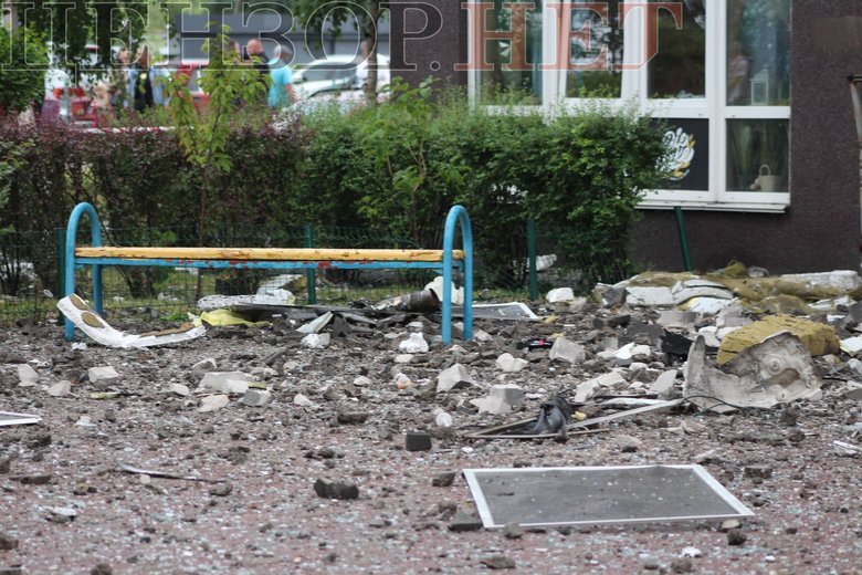 The aftermath of the Russian Federation’s attack on Kyiv on 8 July