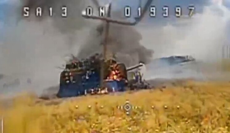 Two BTR-82 armoured personnel carriers and two tanks with mine trawls destroyed: drone operators from 53rd SMB repelled mechanised assault by occupiers. VIDEO