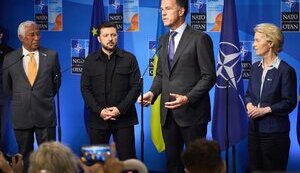 Zelenskyy, Costa, Rutte and von der Leyen