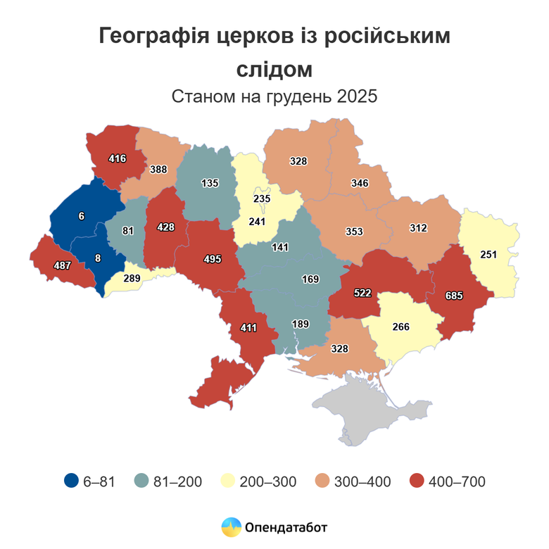 Сколько церквей Московского патриархата в Украине?