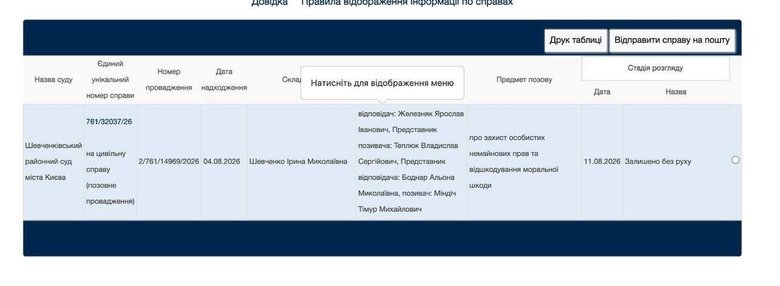 Міндіч знову подав на Железняка до суду: подробиці