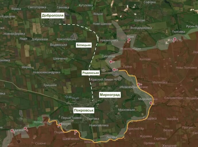 ЗСУ можуть потрапити в оточення під Покровськом і Мирноградом