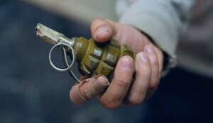 A grenade explodes in Skvyra