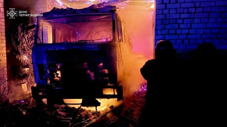 Russian drones attacked the Snovsk district: fires broke out at a petrol station and an agricultural enterprise