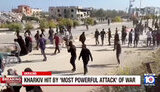 US channel shows footage of Russian strikes on Kharkiv with footage from the Middle East