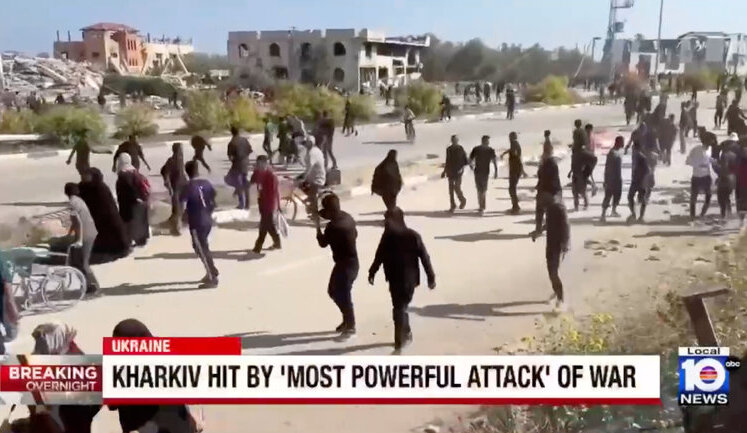 American channel shows footage from Middle East in story about Russian strikes on Kharkiv