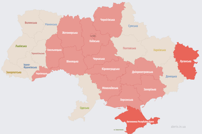 В Україні оголошено масштабну повітряну тривогу. Ворог запускає ракети із тактичної авіації 01 В Україні оголошено масштабну повітряну тривогу. Ворог запускає ракети із тактичної авіації 01