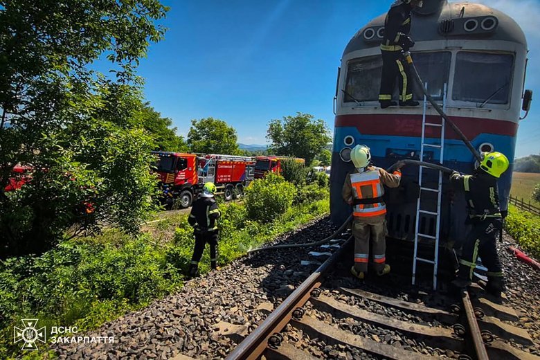 пожежа під час руху потяга на Закарпатті