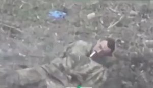 Unarmed ruscist with cigarette in his mouth fails to flee FPV drone of 68th Brigade. VIDEO