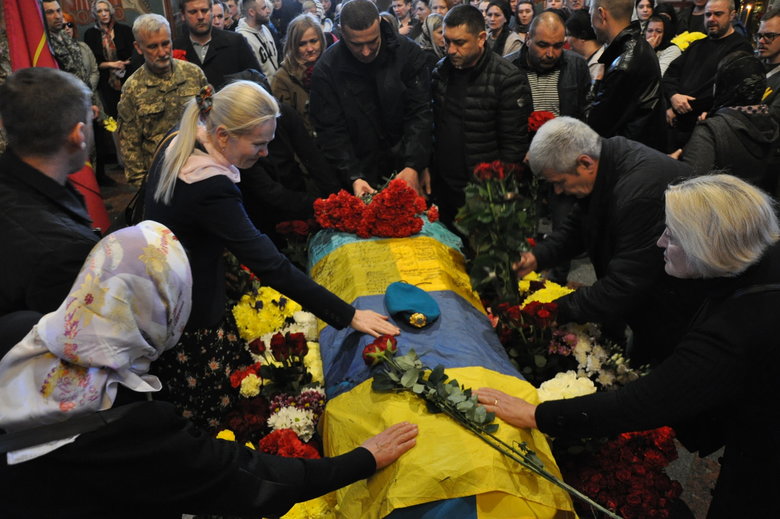 Farewell to cyborg paratrooper of 95th Brigade Ruslan Borovik, who died in battles with Russian occupiers in east, said goodbye in Kyiv 24