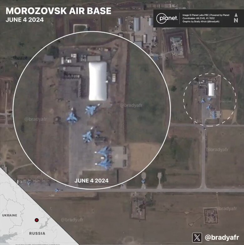 наслідки атаки на військовий аеродром Морозовськ у РФ