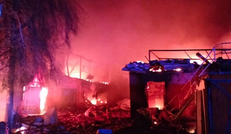 "Shahed" drones attacked Bila Tserkva: man killed, high-rise buildings damaged, and garages were on fire. PHOTO